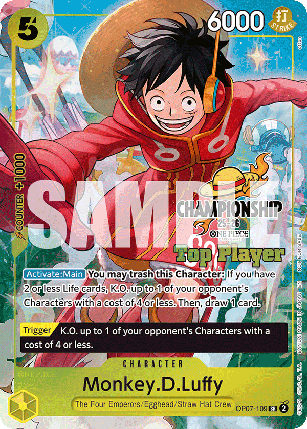 Carte Monkey.D.Luffy OP07-109_p3 Super Rare Alt Art — One Piece TCG PROMO-OP-07 Promos: 500 Years in the Future (Bandai)