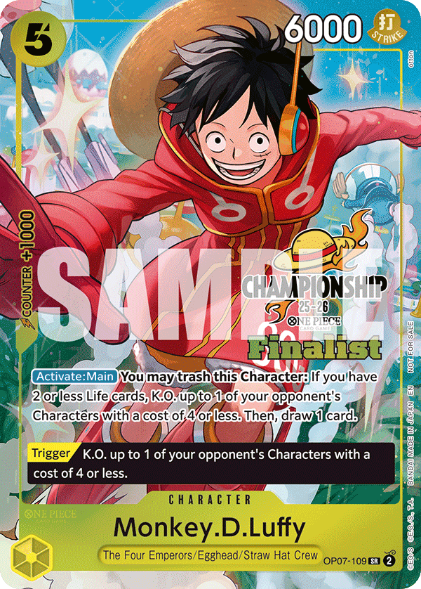 Carte Monkey.D.Luffy OP07-109_p4 Super Rare Alt Art — One Piece TCG PROMO-OP-07 Promos: 500 Years in the Future (Bandai)