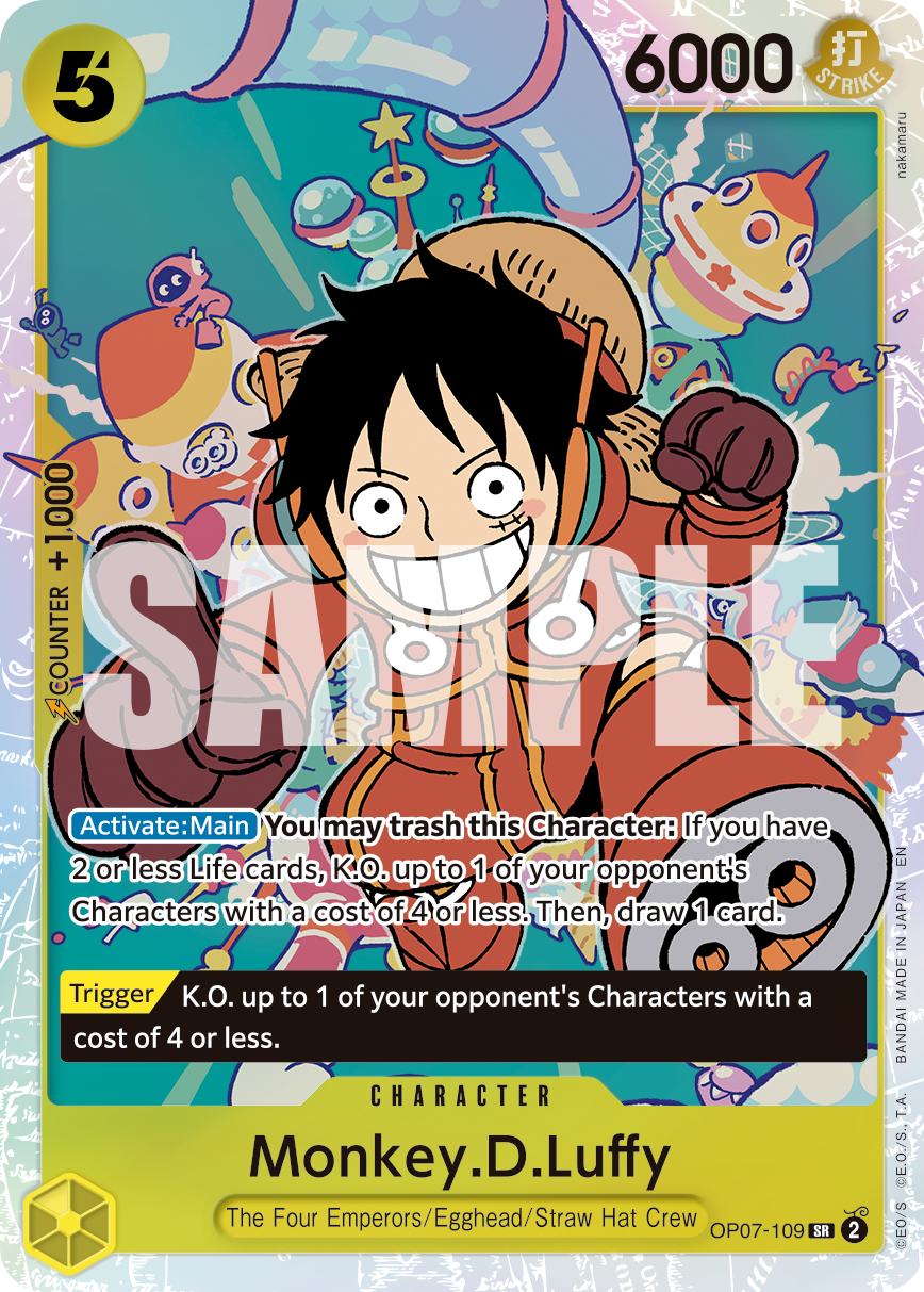 Carte Monkey D. Luffy OP07-109_r1 Super Rare Serial — One Piece TCG PRB-02 The Best Vol. 2 (Bandai)