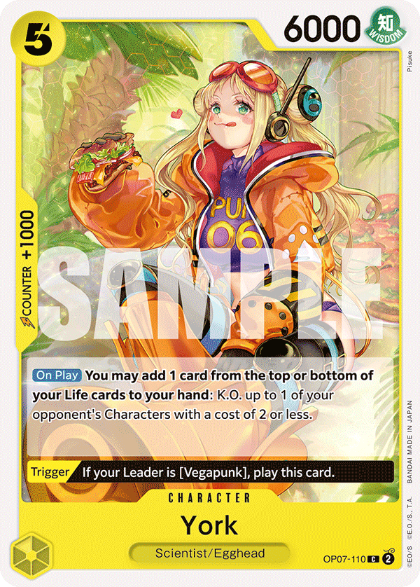 Carte York OP07-110 Common — One Piece TCG OP-07 500 Years in the Future (Bandai)