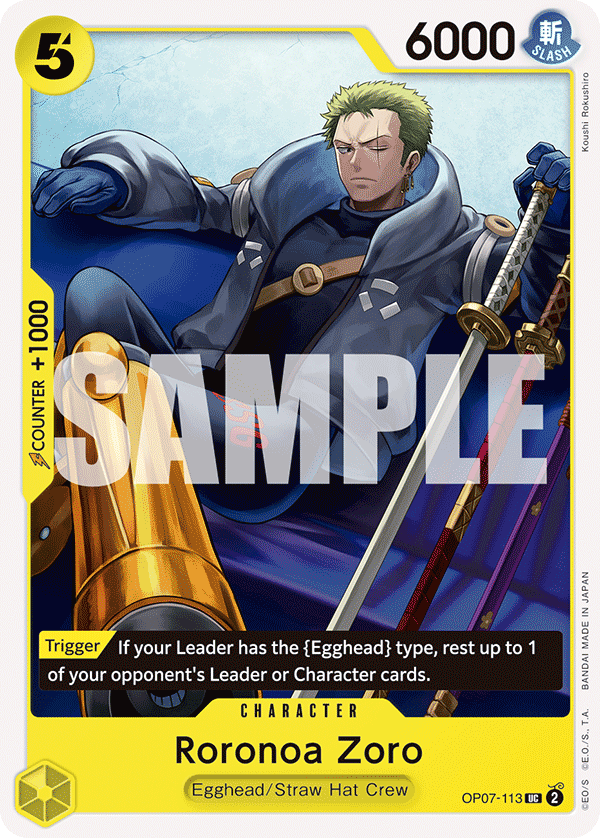 Carte Roronoa Zoro OP07-113 Uncommon — One Piece TCG OP-07 500 Years in the Future (Bandai)