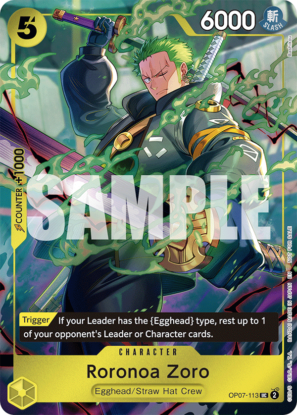 Roronoa Zoro OP07-113_p1 (Uncommon) — V.2 Alt Art