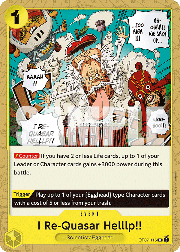 Carte I Re-Quasar Helllp!! OP07-115 Common — One Piece TCG OP-07 500 Years in the Future (Bandai)