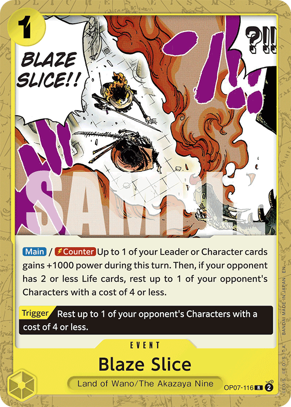 Carte Brise-flammes OP07-116_p1 Rare Alt Art — One Piece TCG ST-28 Starter Deck: Green/Yellow Yamato (Bandai)
