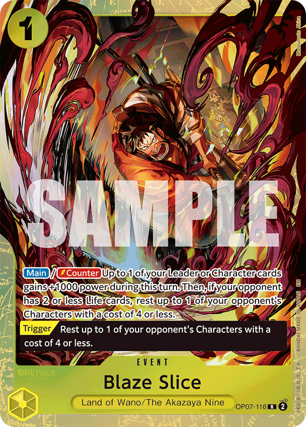 Carte Blaze Slice OP07-116_p2 Rare Alt Art — One Piece TCG OTHER One Piece Products (Bandai)