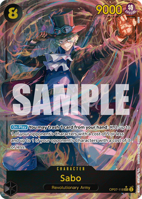 Carte Sabo OP07-118_p1 Secret Rare — One Piece TCG OP-13 (Bandai)