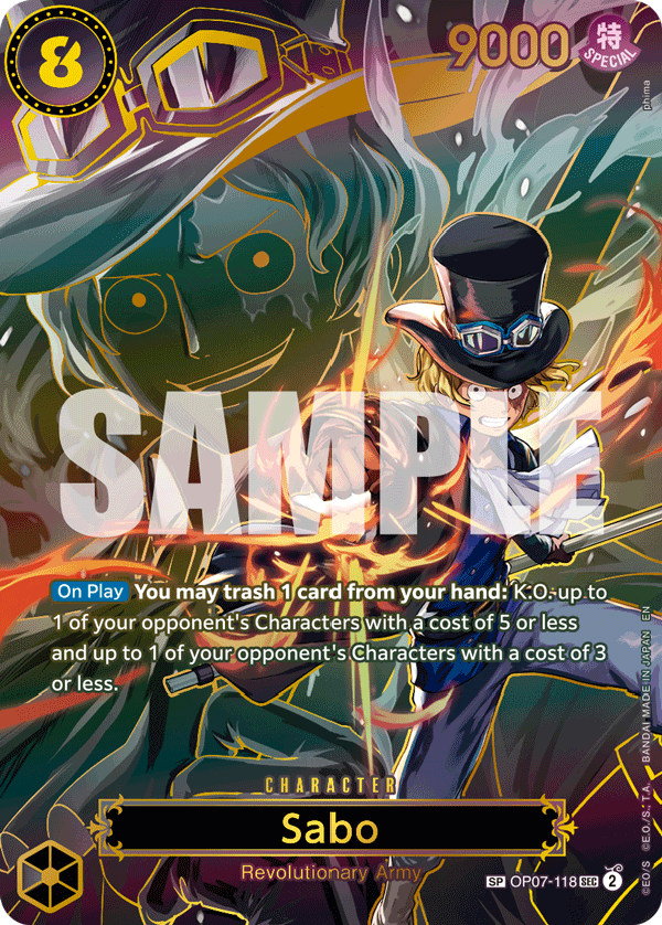 Carte Sabo OP07-118_p2 Special — One Piece TCG OP-13 (Bandai)