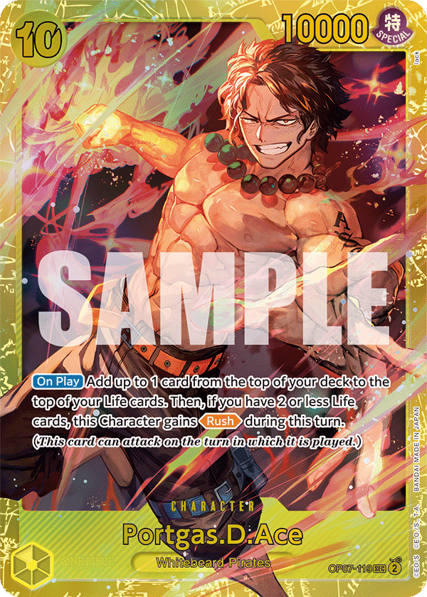 Carte Portgas.D.Ace OP07-119 Secret Rare — One Piece TCG OP-07 500 Years in the Future (Bandai)
