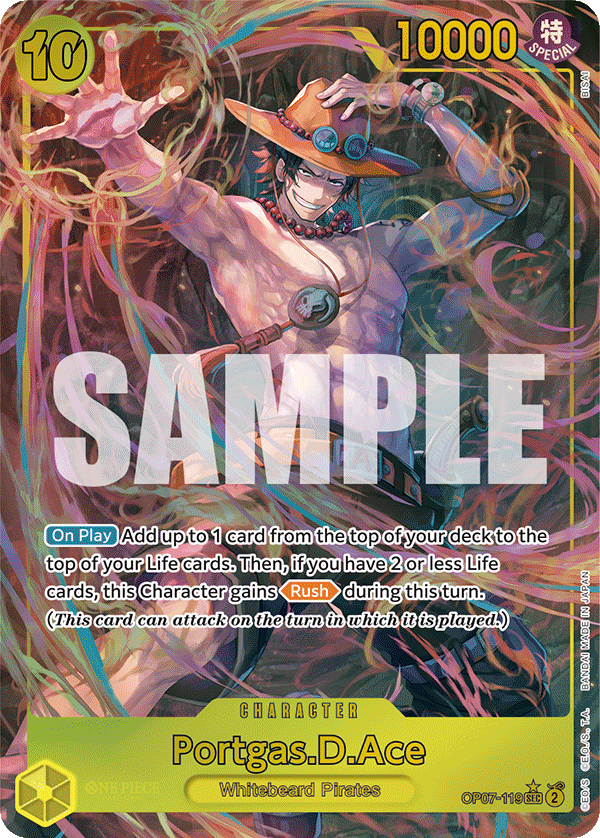 Carte Portgas.D.Ace OP07-119_p1 Secret Rare Alt Art — One Piece TCG OP-07 500 Years in the Future (Bandai)