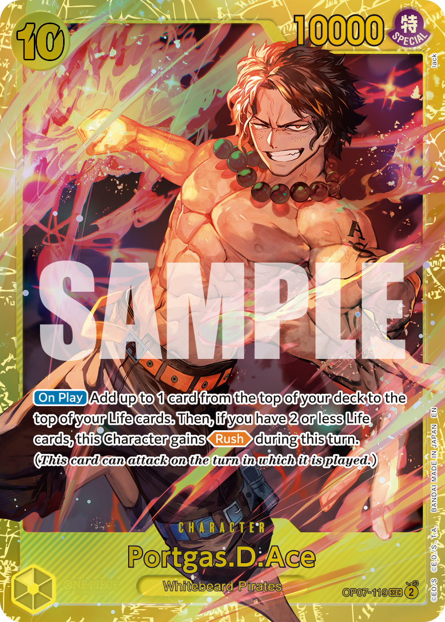 Carte Portgas D. Ace OP07-119_r1 Secret Rare Serial — One Piece TCG PRB-02 The Best Vol. 2 (Bandai)