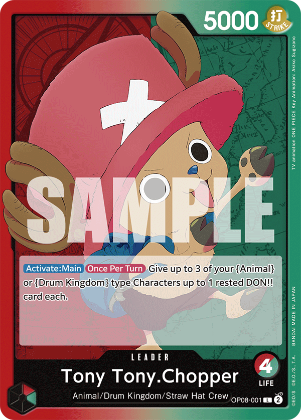 Carte Tony Tony.Chopper OP08-001 Leader — One Piece TCG OP-08 (Bandai)
