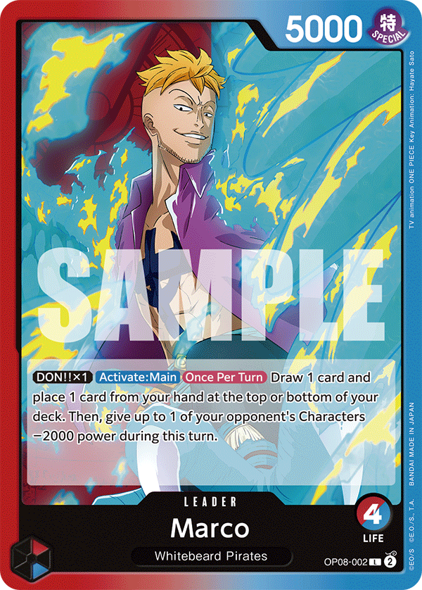 Carte Marco OP08-002 Leader — One Piece TCG OP-08 (Bandai)