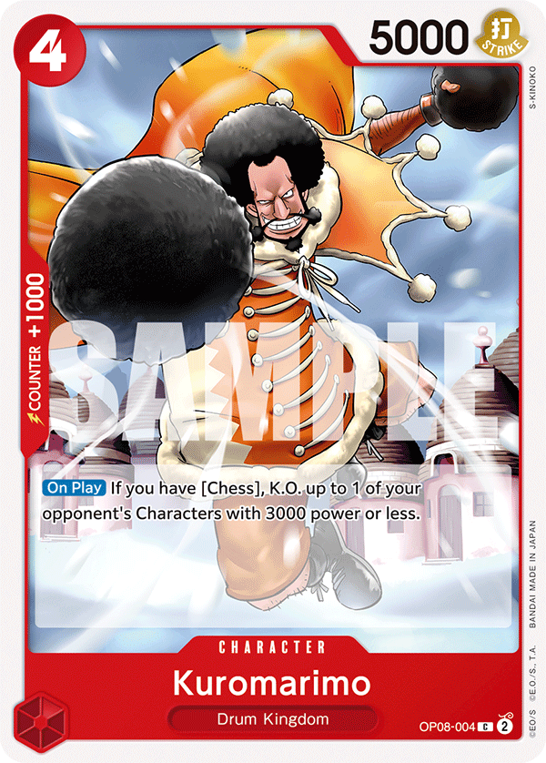 Carte Kuromarimo OP08-004 Common — One Piece TCG OP-08 Two Legends (Bandai)