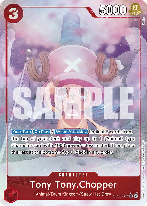 Carte Tony Tony.Chopper OP08-007_p1 Super Rare Alt Art — One Piece TCG OP-08 Two Legends (Bandai)