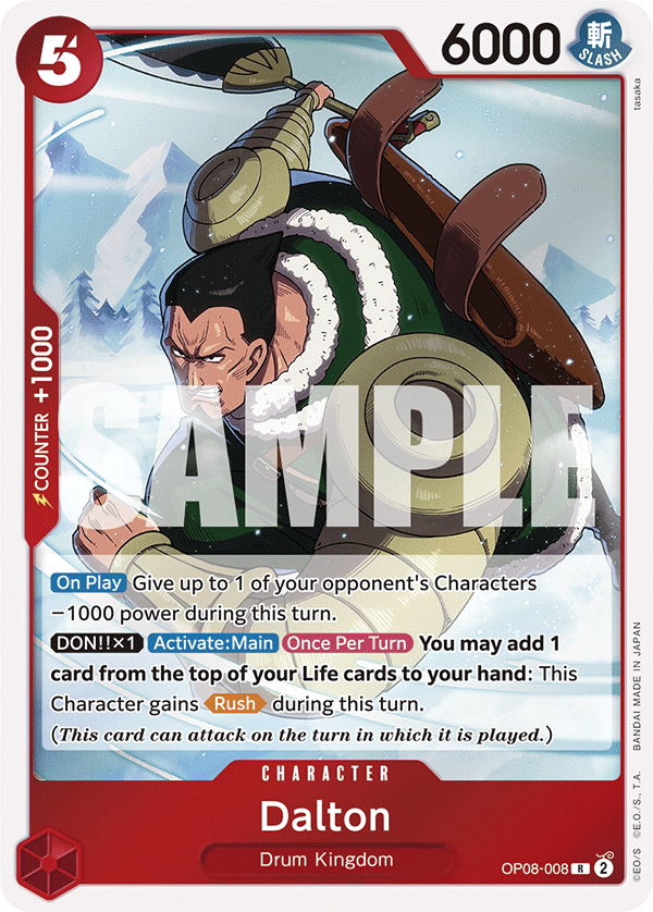 Carte Dalton OP08-008 Rare — One Piece TCG OP-08 Two Legends (Bandai)