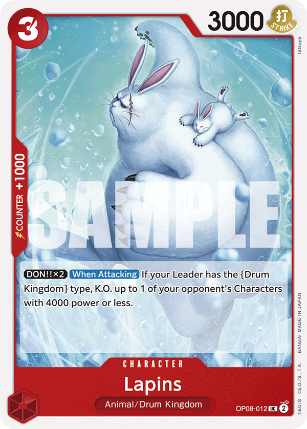 Carte Lapins OP08-012 Uncommon — One Piece TCG OP-08 Two Legends (Bandai)