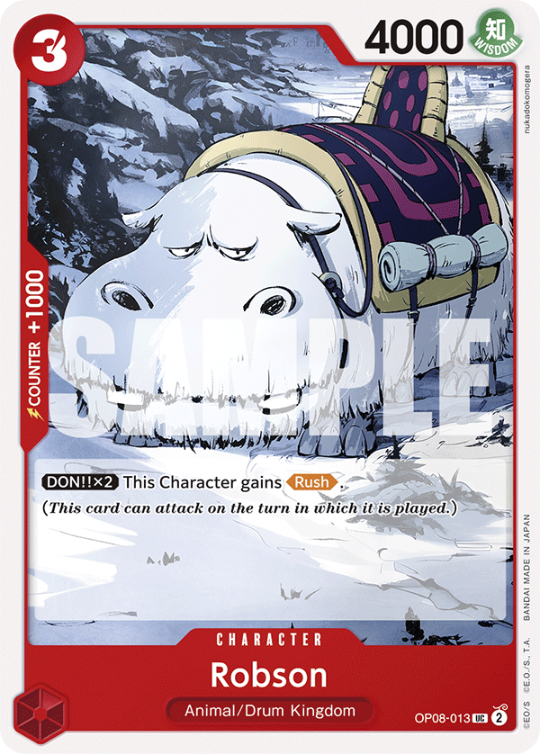 Carte Robson OP08-013 Uncommon — One Piece TCG OP-08 Two Legends (Bandai)