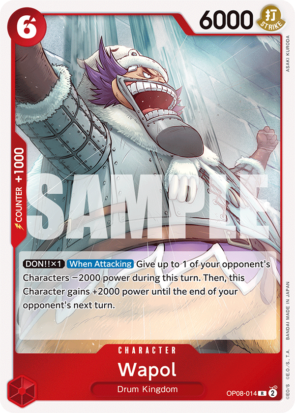 Carte Wapol OP08-014 Rare — One Piece TCG OP-08 Two Legends (Bandai)