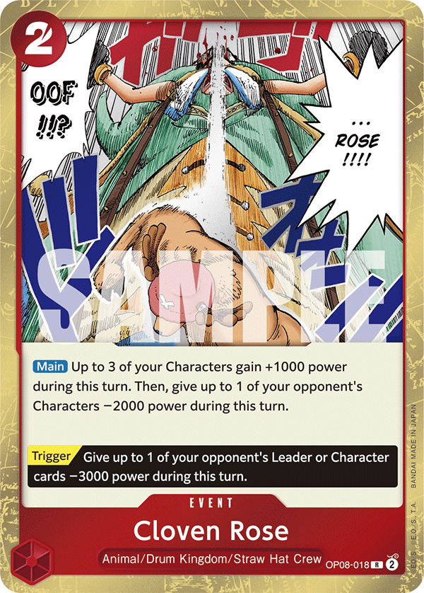 Carte Cloven Rose OP08-018 Rare — One Piece TCG OP-08 Two Legends (Bandai)