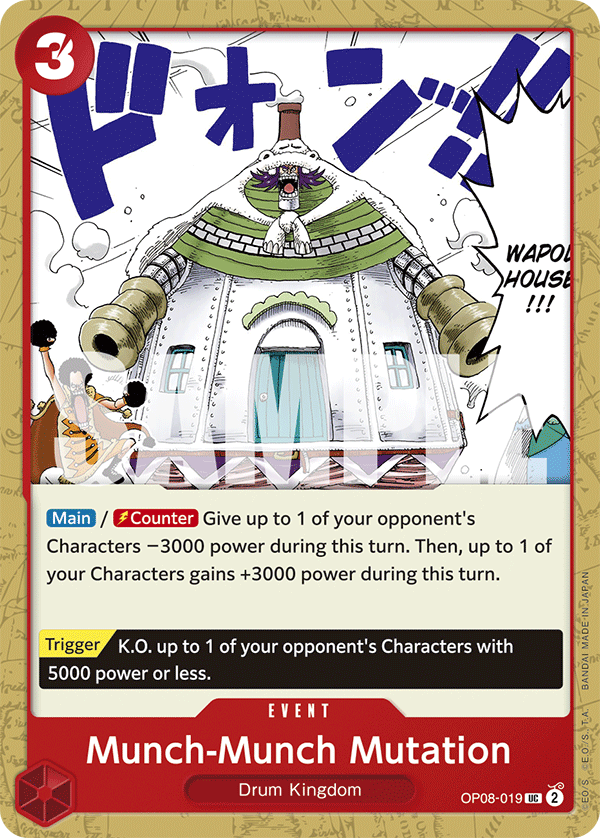 Carte Munch-Munch Mutation OP08-019 Uncommon — One Piece TCG OP-08 Two Legends (Bandai)
