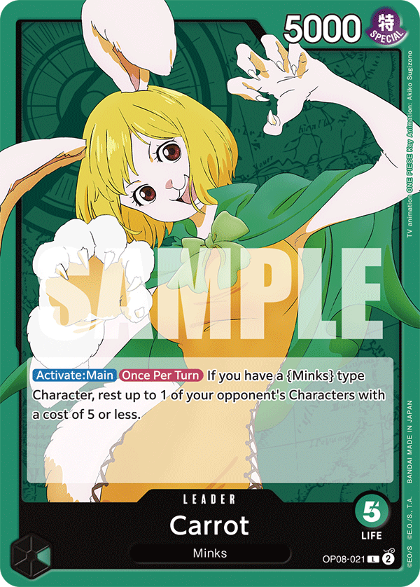 Carte Carrot OP08-021 Leader — One Piece TCG OP-08 (Bandai)