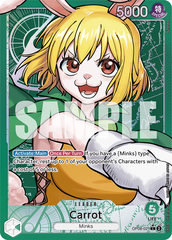 Carte Carrot OP08-021_p1 Leader — One Piece TCG OP-08 (Bandai)
