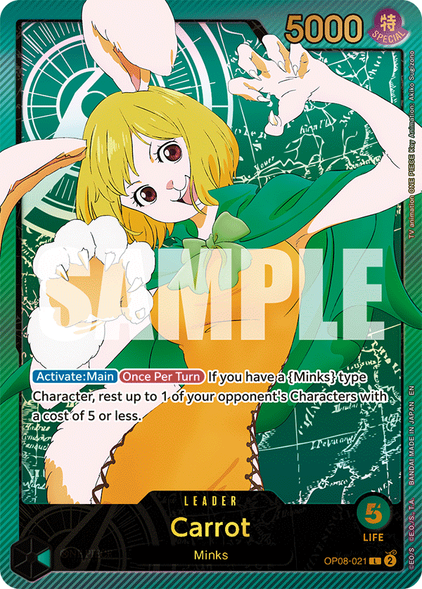 Carte Carrot OP08-021_p2 Leader — One Piece TCG EB-02 (Bandai)