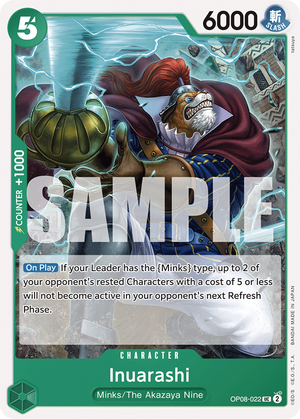 Carte Inuarashi OP08-022 Uncommon — One Piece TCG OP-08 (Bandai)