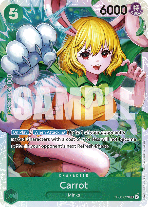 Carte Carrot OP08-023 Super Rare — One Piece TCG OP-08 (Bandai)