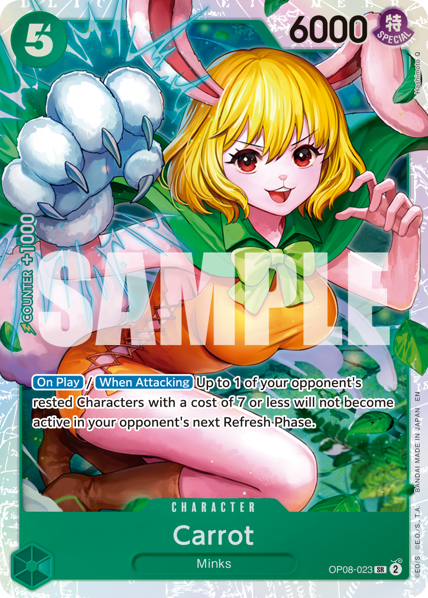 Carte Carrot OP08-023_r1 Super Rare — One Piece TCG PRB-02 (Bandai)