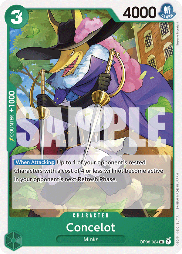 Carte Concelot OP08-024 Uncommon — One Piece TCG OP-08 Two Legends (Bandai)