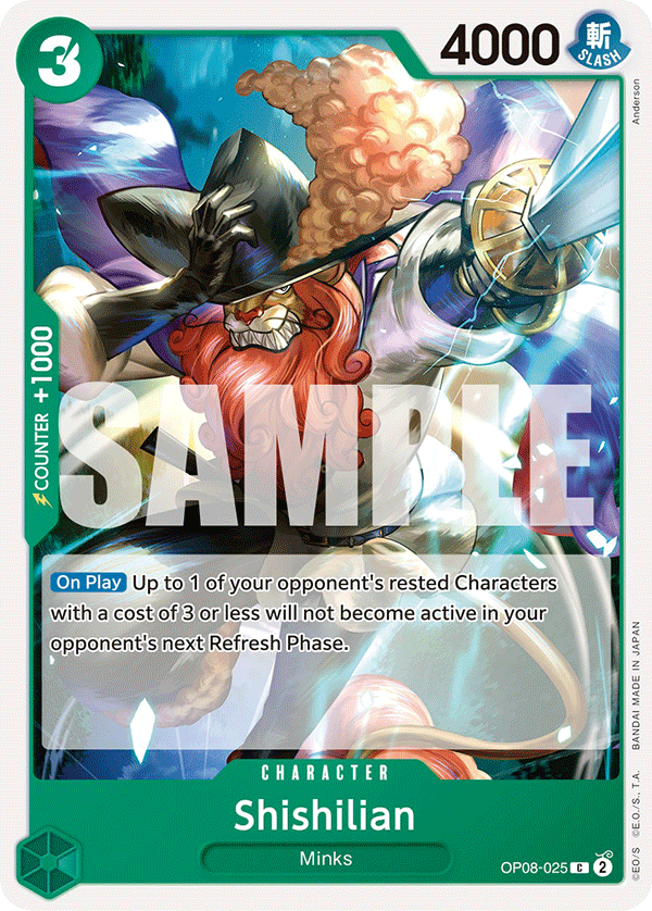 Carte Shishilian OP08-025 Common — One Piece TCG OP-08 Two Legends (Bandai)