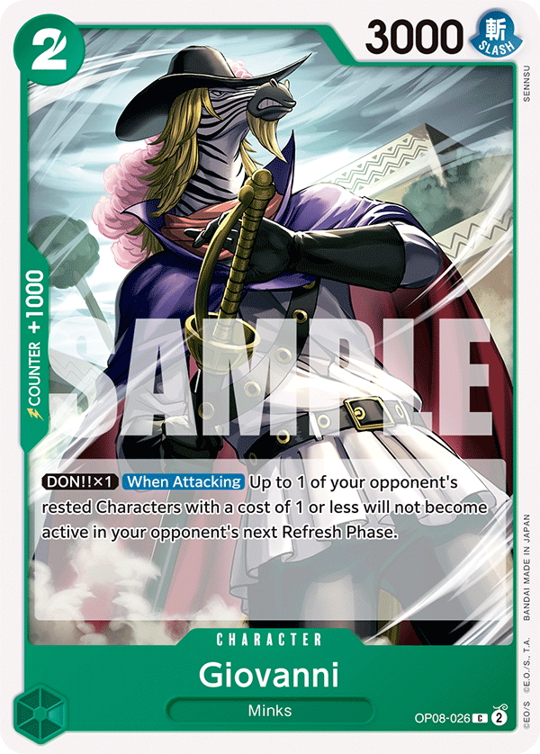 Carte Giovanni OP08-026 Common — One Piece TCG OP-08 Two Legends (Bandai)