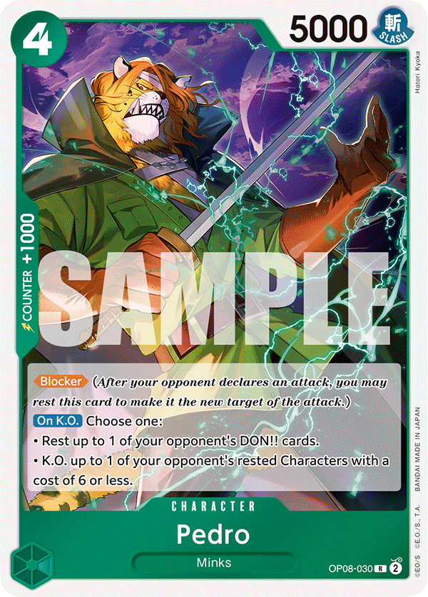Carte Pedro OP08-030 Rare — One Piece TCG OP-08 Two Legends (Bandai)