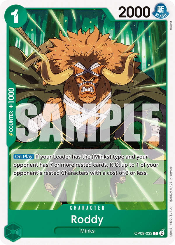 Carte Roddy OP08-033 Common — One Piece TCG OP-08 Two Legends (Bandai)