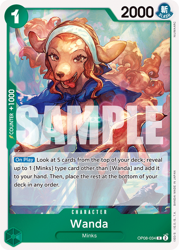 Carte Wanda OP08-034 Rare — One Piece TCG OP-08 Two Legends (Bandai)