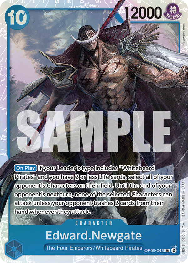 Carte Edward.Newgate OP08-043 Super Rare — One Piece TCG OP-08 (Bandai)