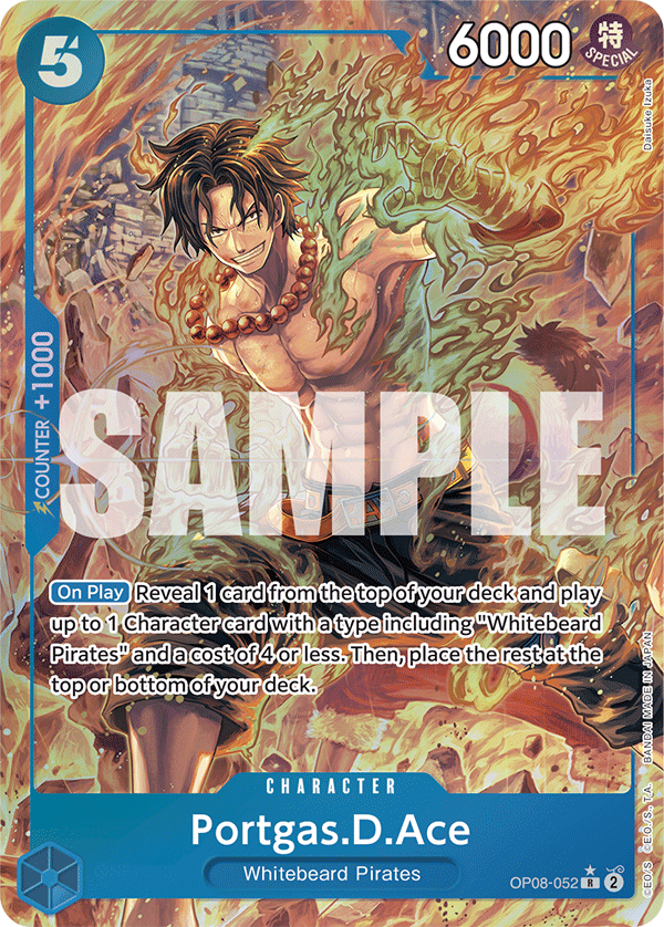 Carte Portgas.D.Ace OP08-052_p1 Rare Alt Art — One Piece TCG OP-08 Two Legends (Bandai)