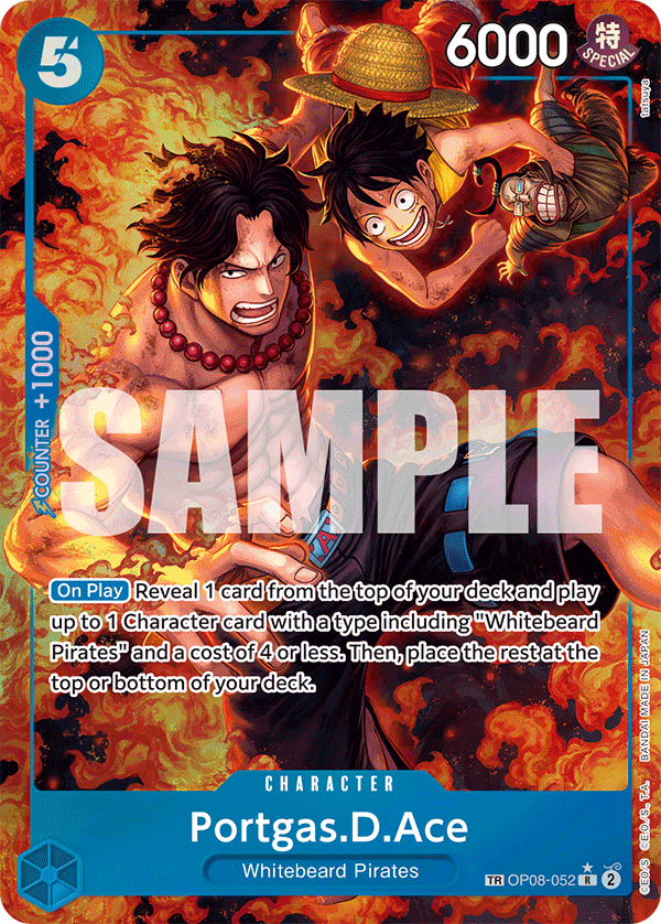 Carte Portgas.D.Ace OP08-052_p2 Treasure Rare — One Piece TCG OP-10 (Bandai)