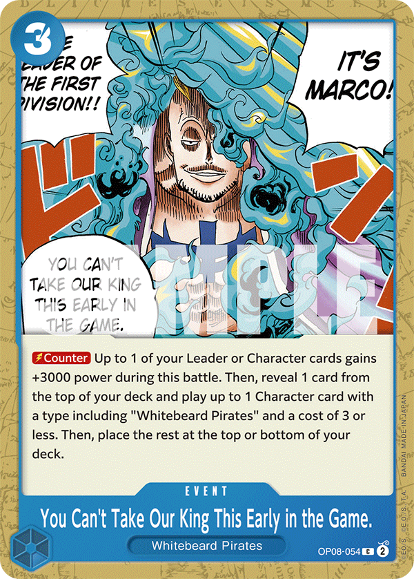 Carte You Can't Take Our King This Early in the Game. OP08-054 Common — One Piece TCG OP-08 Two Legends (Bandai)