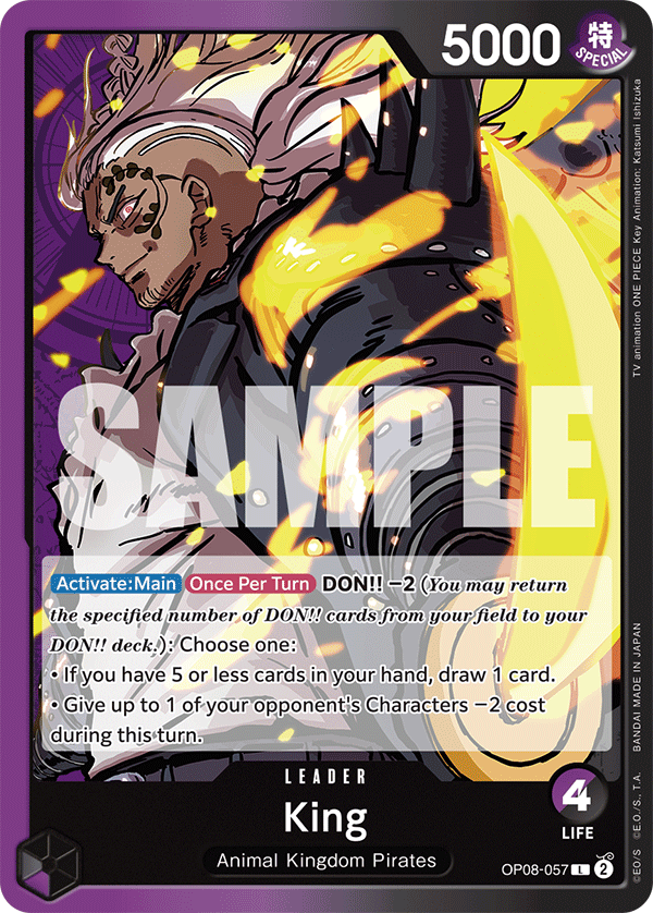 Carte King OP08-057 Leader — One Piece TCG OP-08 (Bandai)
