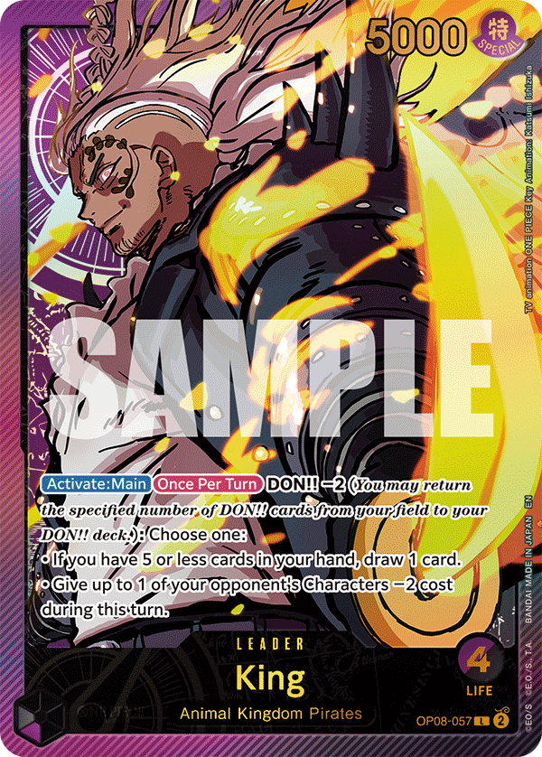 Carte King OP08-057_p2 Leader Alt Art — One Piece TCG EB-02 Anime 25th Collection (Bandai)