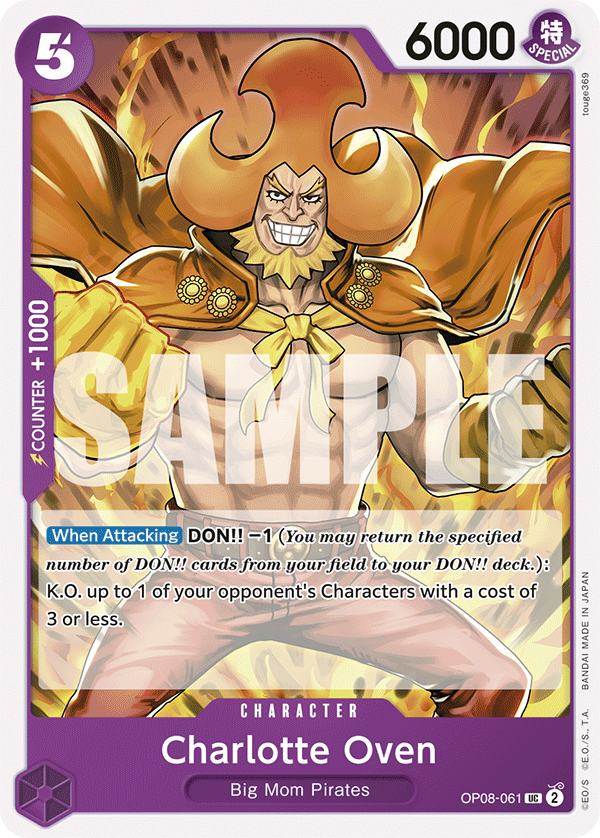 Carte Charlotte Oven OP08-061 Uncommon — One Piece TCG OP-08 (Bandai)