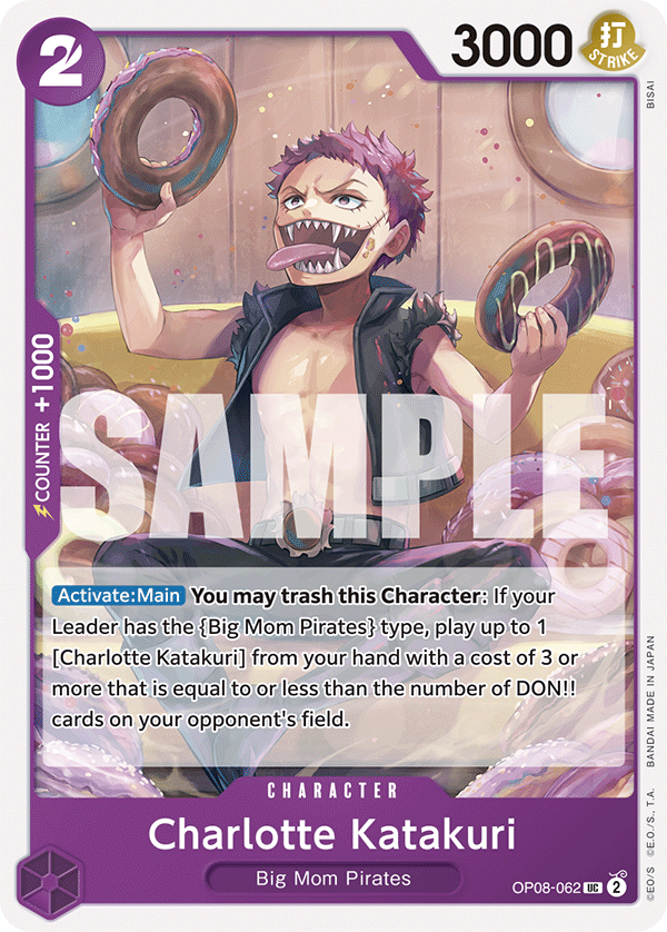 Carte Charlotte Katakuri OP08-062 Uncommon — One Piece TCG OP-08 (Bandai)