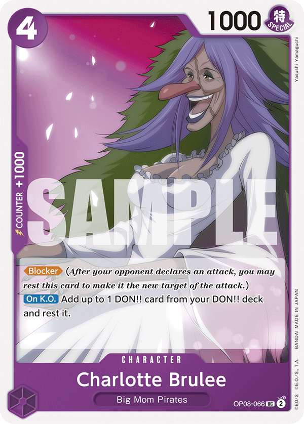 Carte Charlotte Brulee OP08-066 Uncommon — One Piece TCG OP-08 Two Legends (Bandai)