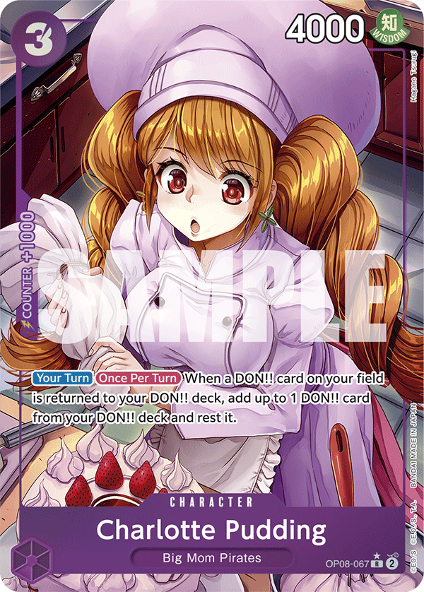 Carte Charlotte Pudding OP08-067_p1 Rare Alt Art — One Piece TCG OP-08 Two Legends (Bandai)