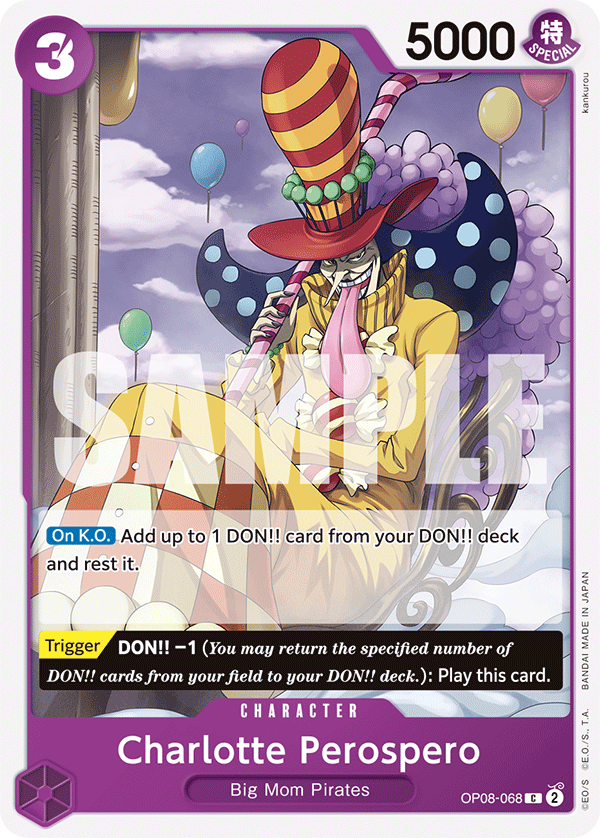 Carte Charlotte Perospero OP08-068 Common — One Piece TCG OP-08 Two Legends (Bandai)