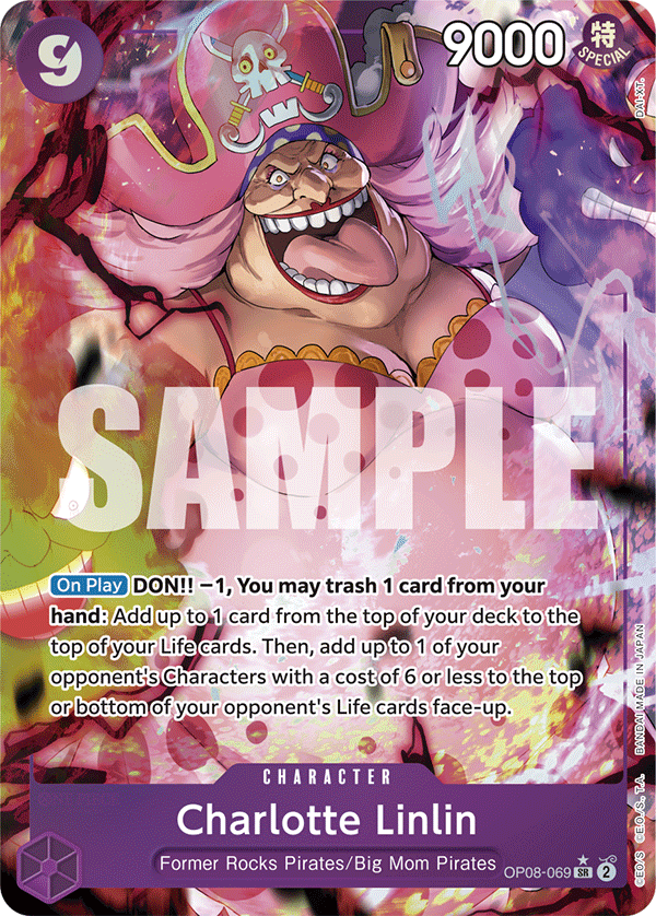 Carte Charlotte Linlin OP08-069_p1 Super Rare Alt Art — One Piece TCG OP-08 Two Legends (Bandai)
