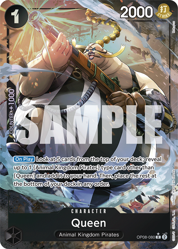 Carte Queen OP08-080_p1 Rare — One Piece TCG OP-08 (Bandai)