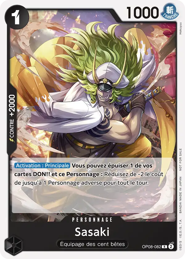 Carte Sasaki OP08-082_p1 Rare Alt Art — One Piece TCG OP-08 Two Legends (Bandai)
